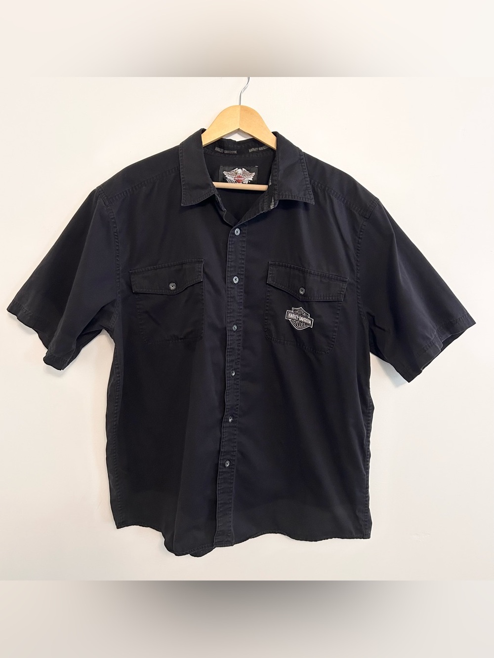 Harley-Davidson Black Short-Sleeve Button-Up Shirt Men’s XL
